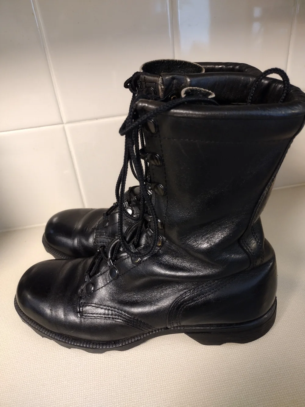 Ro Search Women's Or Men's Military Combat Boots Leather Lace Up Size 8-8.5